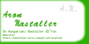 aron mastaller business card